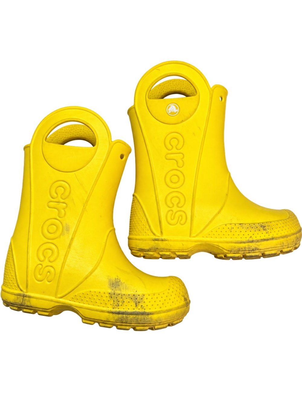 Crocs Kids Handle It Rain Boots Size 13 Yellow Pull On Waterproof